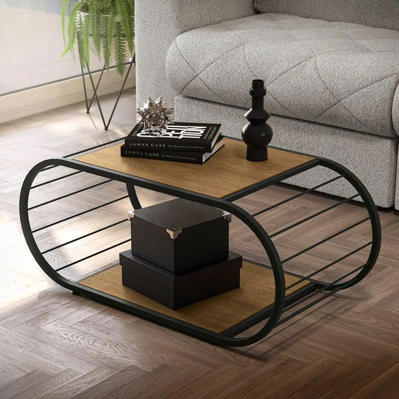 O estilo e a modernidade que você e sua sala de estar merecem, está nesta mesa de centro de linha industrial. Com um design único e moderno, a mesa conta com estrutura metálica resistente, pintada com tinta epóxi na cor preto fosco, o que garante maior durabilidade contra a umidade e um acabamento lindo. Seu formato oval, proporciona comodidade e beleza ao ambiente, assim como o detalhe vazado nas laterais, que tornam a peça moderna e cheia de estilo. Com tampo e base amadeirada, em chapa MDP de 15mm na cor freijó, contando com a textura dos veios da madeira, você terá uma composição perfeita, deixando sua sala de estar completa. Fácil de montar, a mesa conta com sapatas reguláveis, facilitando o ajuste em todos os pisos e proporcionando mais estabilidade.