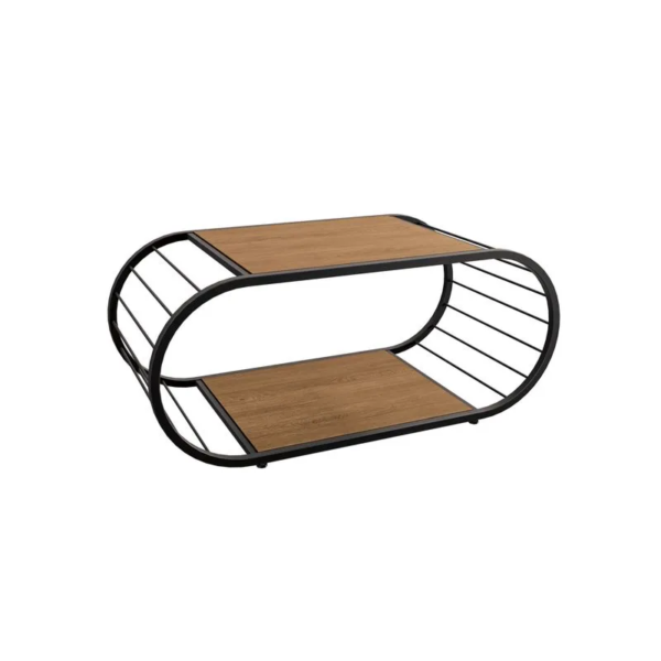 O estilo e a modernidade que você e sua sala de estar merecem, está nesta mesa de centro de linha industrial. Com um design único e moderno, a mesa conta com estrutura metálica resistente, pintada com tinta epóxi na cor preto fosco, o que garante maior durabilidade contra a umidade e um acabamento lindo. Seu formato oval, proporciona comodidade e beleza ao ambiente, assim como o detalhe vazado nas laterais, que tornam a peça moderna e cheia de estilo. Com tampo e base amadeirada, em chapa MDP de 15mm na cor freijó, contando com a textura dos veios da madeira, você terá uma composição perfeita, deixando sua sala de estar completa. Fácil de montar, a mesa conta com sapatas reguláveis, facilitando o ajuste em todos os pisos e proporcionando mais estabilidade.