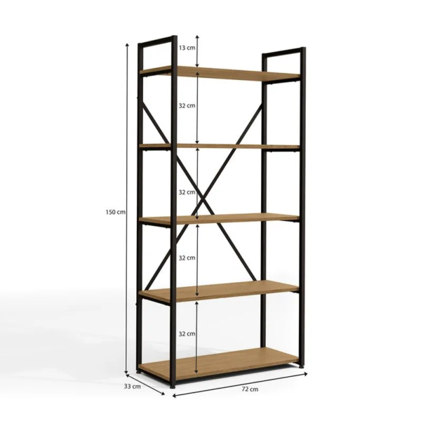 Com design moderno, amplo e estrutura firme no estilo Industrial, pintada com tinta epóxi, super-resistente a umidade, deixando ela ainda mais durável e fácil de limpar, a estante alta de madeira é a melhor escolha para quem quer manter o espaço organizado com um toque de charme. A estante freijó possui 5 prateleiras pintadas com sete camadas, proporcionando uma melhor cobertura da cor e a textura dos veios da madeira. Ela conta com espaço de sobra para guardar livros, itens pessoais, objetos decorativos e muito mais. O acabamento em pintura touch é garantia de qualidade e durabilidade!