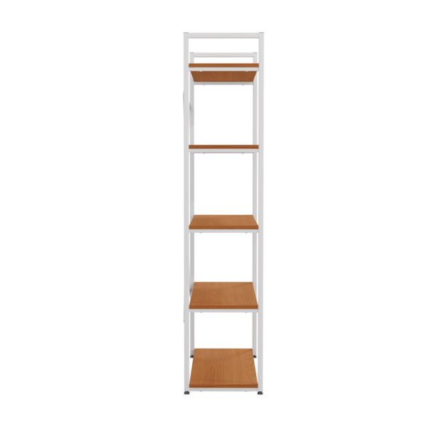 Com design moderno, amplo e estrutura firme no estilo Industrial, pintada com tinta epóxi, super-resistente a umidade, deixando ela ainda mais durável e fácil de limpar, a estante alta de madeira é a melhor escolha para quem quer manter o espaço organizado com um toque de charme. A estante em canela e aço branco possui 5 prateleiras pintadas com sete camadas, proporcionando uma melhor cobertura da cor e a textura dos veios da madeira. Ela conta com espaço de sobra para guardar livros, itens pessoais, objetos decorativos e muito mais. O acabamento em pintura touch é garantia de qualidade e durabilidade!