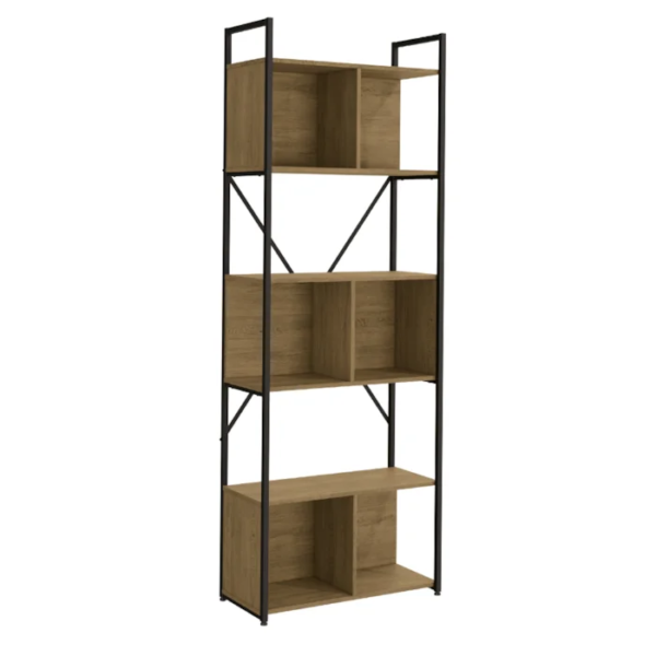 Com design moderno e amplo, a estante alta com nichos é perfeita para compor qualquer ambiente, seja ele uma sala de estar, escritório, home office ou dormitório. Com estrutura metálica, pintada com tinta epóxi, super-resistente a umidade, deixando ele mais durável e fácil de limpar, a estante com nichos freijó é a melhor escolha para quem quer manter o espaço organizado com um toque de charme. Ela possui 3 nichos distintos, em material MDP com sete camadas de pintura, dando uma melhor cobertura e durabilidade ao móvel, ele possui espaço de sobra para guardar livros, itens pessoais, objetos decorativos e muito mais. O acabamento em pintura touch é garantia de qualidade e durabilidade.