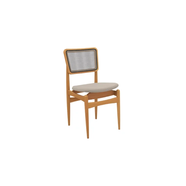 A cadeira Stela é a escolha certa! Com um estilo único e muito moderno, ela é produzida em estrutura resistente, de madeira de eucalipto, garantindo mais durabilidade. Entregue montada, ela suporta até 120 kg, além de combinar com todas as ocasiões, e com medidas de 88 cm de altura, sendo 50 cm a altura do assento, 45,5 cm de largura e 53 cm de profundidade, para ainda mais comodidade, o assento possui um design curvo, acomodando perfeitamente à mesa, e sendo estofado com tecido linho caqui, garante um toque suave e gostoso para uma sala de jantar ainda mais completa. Os destaques ficam para a telinha cor chumbo no encosto da cadeira, que além de trazer modernidade, torna a peça ainda mais diferenciada. Os pés, torneados palitos, aliados ao assento flutuante, são outro diferencial que chama atenção na peça e transformam seu espaço e momentos, garantindo ainda mais beleza e sofisticação.