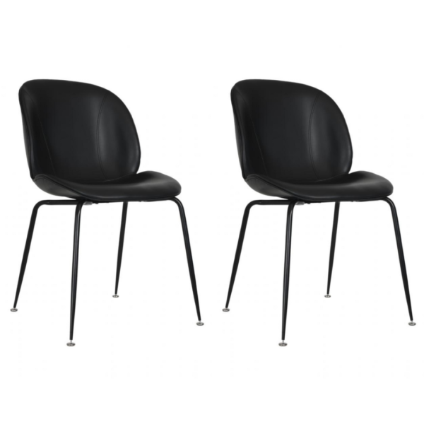 A cadeira Dinamarca apresenta uma silhueta diferenciada, unindo o tradicional ao surpreendente. Ela possui o assento estofado, criando contraste com a base minimalista em aço carbono. Ideal para ambientes modernos e minimalista.