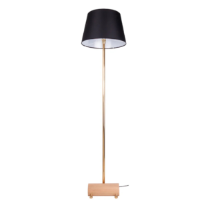 Luminária de metal e madeira com cúpula preta com barra central de metal para sustentar a cúpula na cor dourada. Peça elegante que agrega sofisticação e se torna um diferencial na decoração. Desenvolvido e fabricado nacionalmente pela Modali Design.