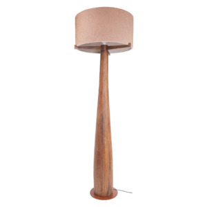 Luminária com estrutura central de madeira e resina que sustenta a cúpula de tecido, na cor bege. Peça de traçados leves e elegante, agrega sofisticação a decoração. Bivolt, possui 01 soquete tipo E27, potência máxima de 60w e não acompanha lâmpada. Desenvolvido e fabricado nacionalmente pela Modali Design.