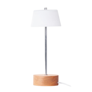Luminária de mesa feito em resina com formato redondo com cúpula cônica branca. Peça de design simples e elegante, agrega um diferencial a decoração. Desenvolvido e fabricado nacionalmente pela Modali Design.