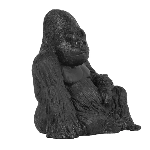 Escultura de resina na fisionomia de um gorila. Adorno de traços bem marcados, agrega personalidade a decoração e pode ser utilizado sobre mesas, bandejas e aparadores. Desenvolvido e fabricado nacionalmente pela Modali Design.