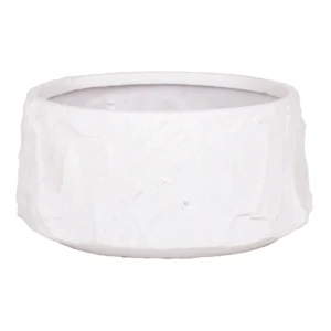 Centro de mesa feito em resina com aspecto rústico em tonalidade branca, em formato redondo. Peça elegante que agrega sofisticação e se torna um diferencial na decoração. Desenvolvido e fabricado nacionalmente pela Modali Design.