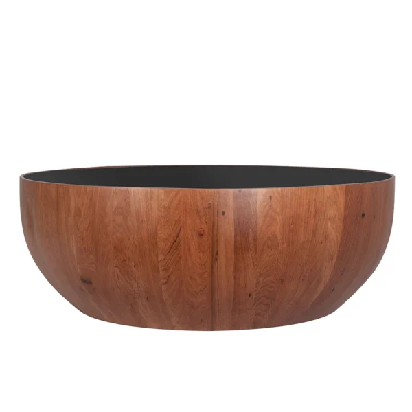 Mesa feita em madeira na cor imbuia no formato redondo com tampo de vidro na tonalidade preta. Peça elegante, agrega um diferencial a decoração, pode ser usada em salas, escritórios e quartos. Desenvolvido e fabricado nacionalmente pela Modali Design.