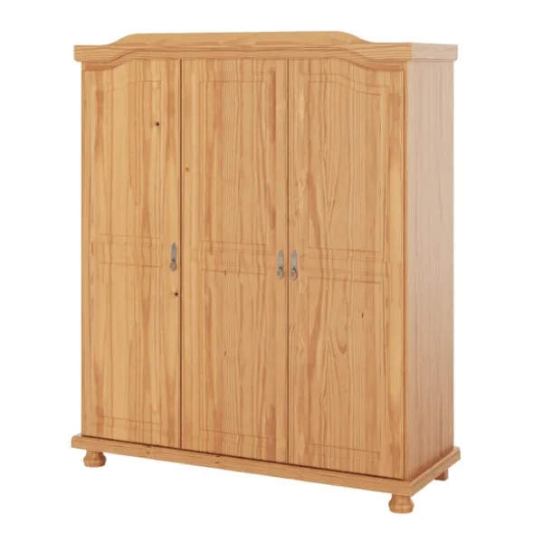 O guarda-roupa Bastian é um clássico. Ideal para você que gosta de um estilo provençal na decoração. Ele é fabricado em madeira maciça de pinus, conta com 03 portas, 01 cabideiro, 03 prateleiras e 01 maleiro. Sem contar com o acabamento branco que combina com tudo, você pode mesclar com tons suaves e tecidos florais, trazendo estilo, charme e delicadeza para o seu ambiente.